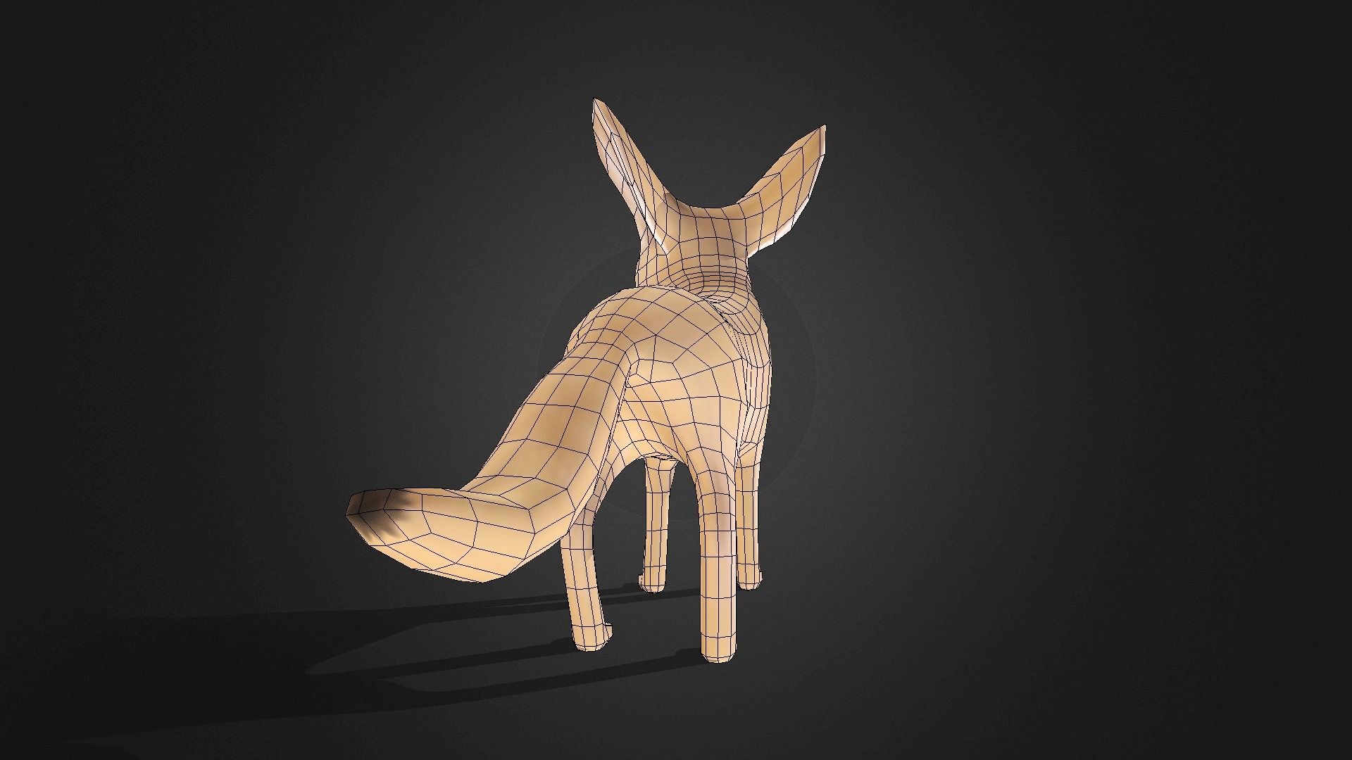 Low poly Fennec Fox - Idle Animated Low-poly 3D model_16