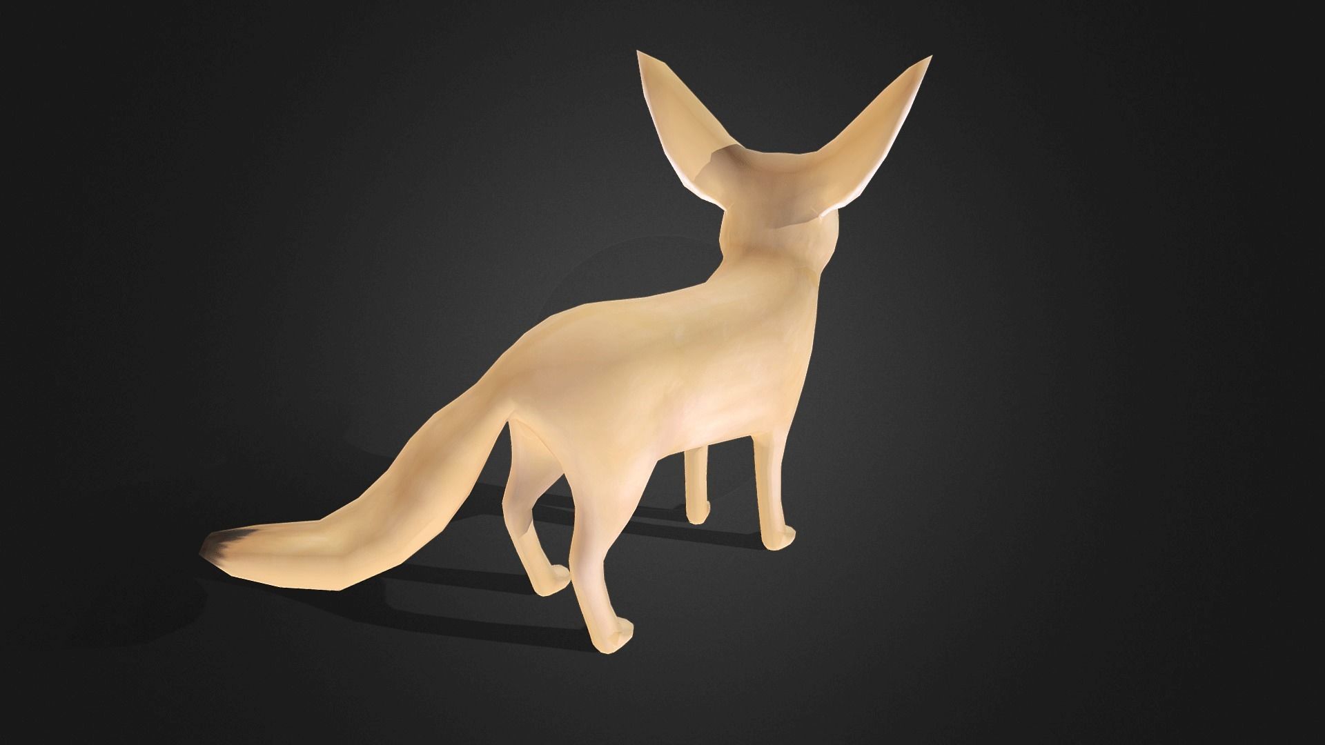 Low poly Fennec Fox - Idle Animated Low-poly 3D model_13