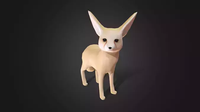 Low poly Fennec Fox - Idle Animated Low-poly 3D model