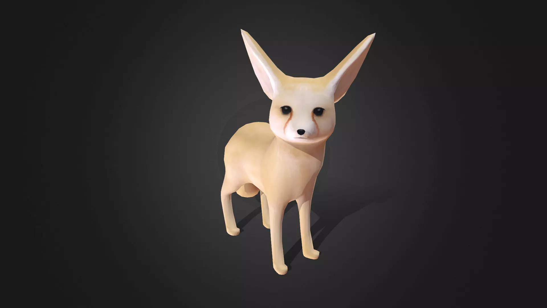 Low poly Fennec Fox - Idle Animated Low-poly 3D model_0