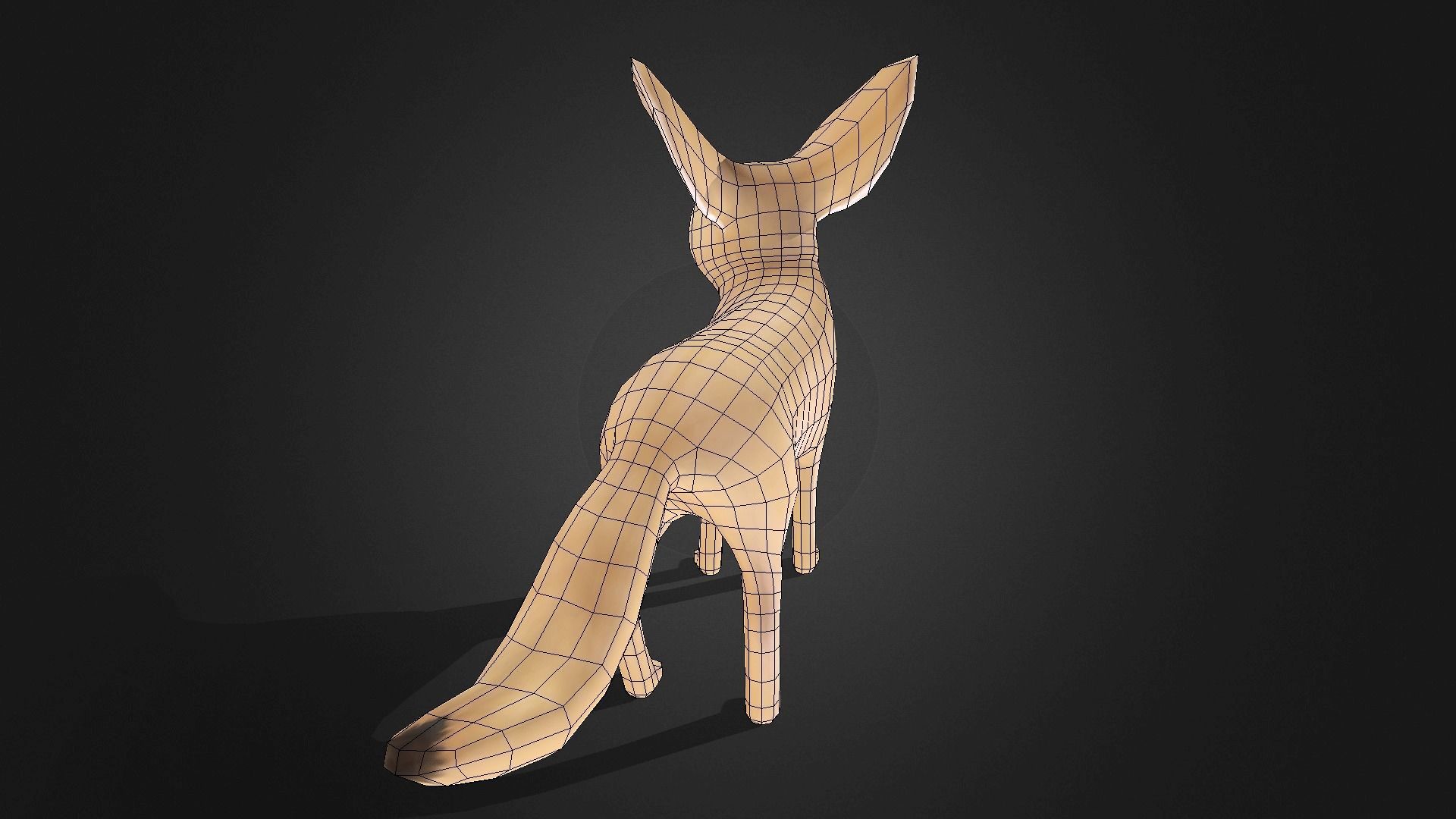 Low poly Fennec Fox - Idle Animated Low-poly 3D model_14