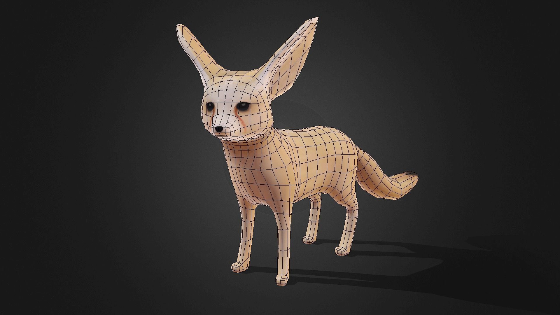 Low poly Fennec Fox - Idle Animated Low-poly 3D model_22