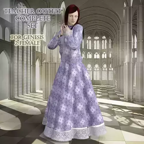 Teacher Outfit Complete Set-For G2F 3D model