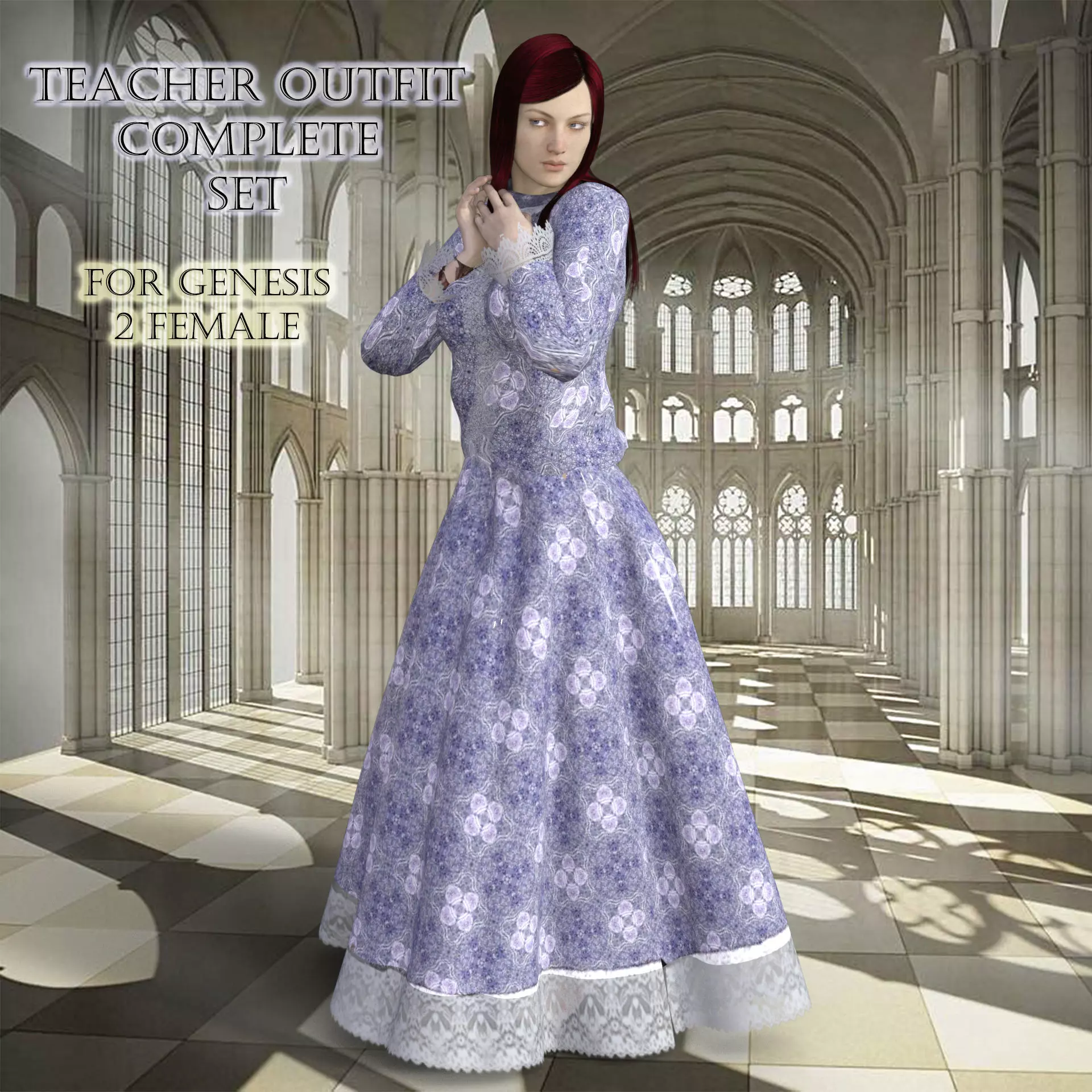 Teacher Outfit Complete Set-For G2F 3D model