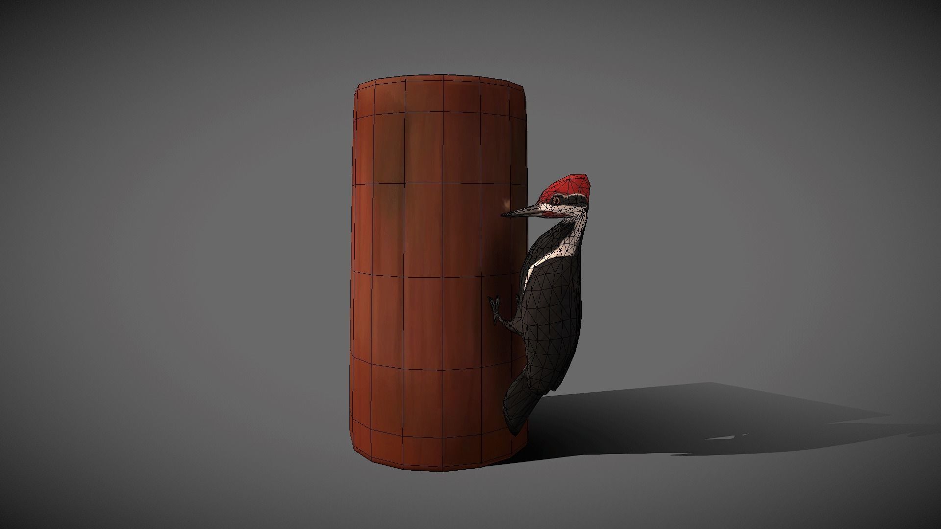 Low poly Woodpecker - Idle Animated Low-poly 3D model_1