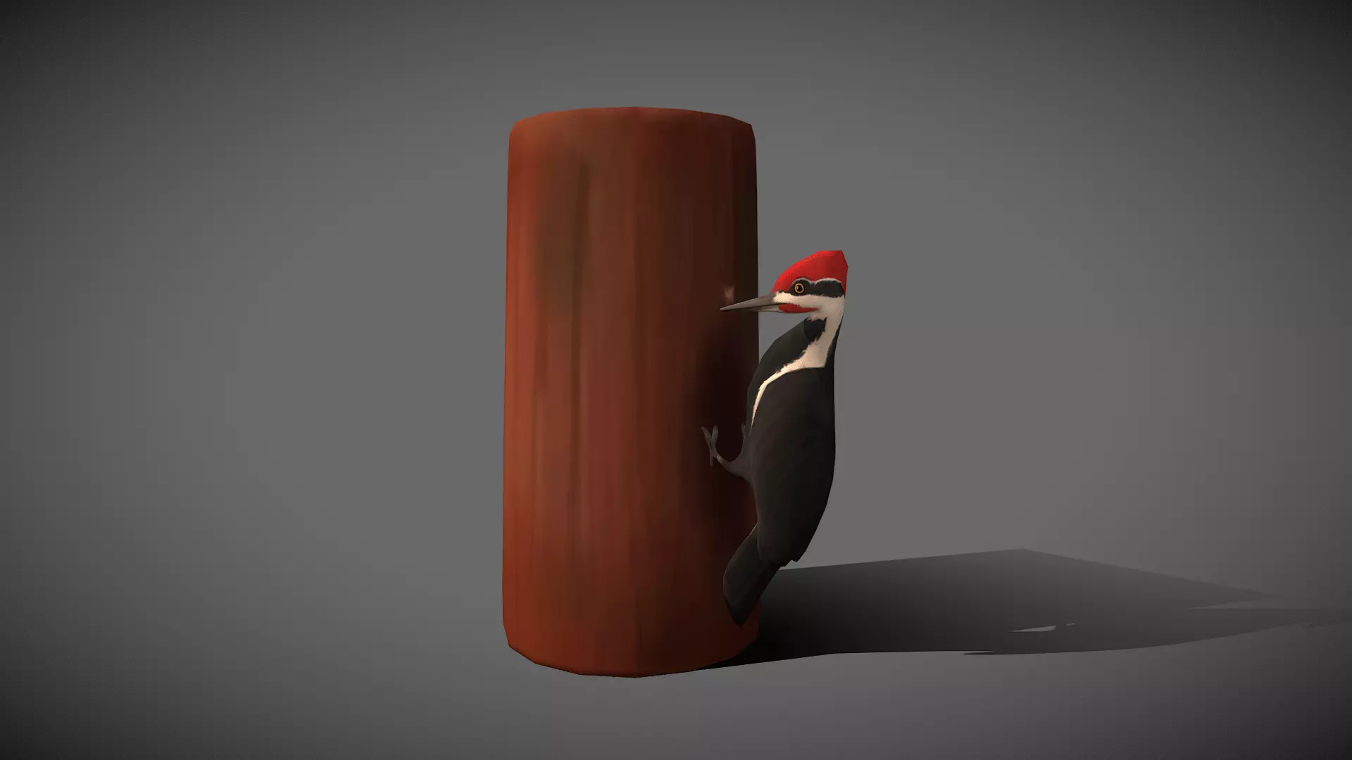 Low poly Woodpecker - Idle Animated Low-poly 3D model_0