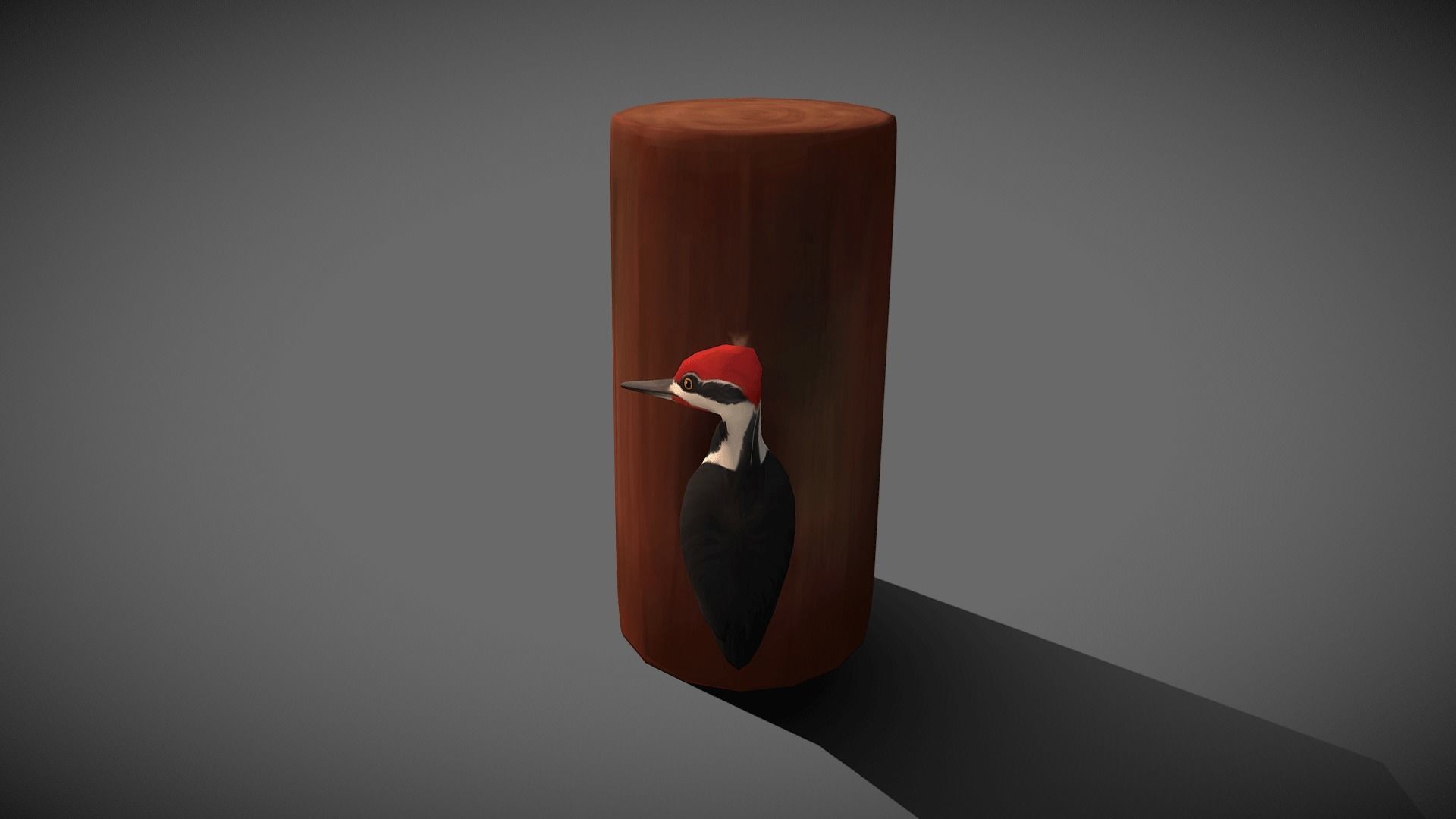 Low poly Woodpecker - Idle Animated Low-poly 3D model_5