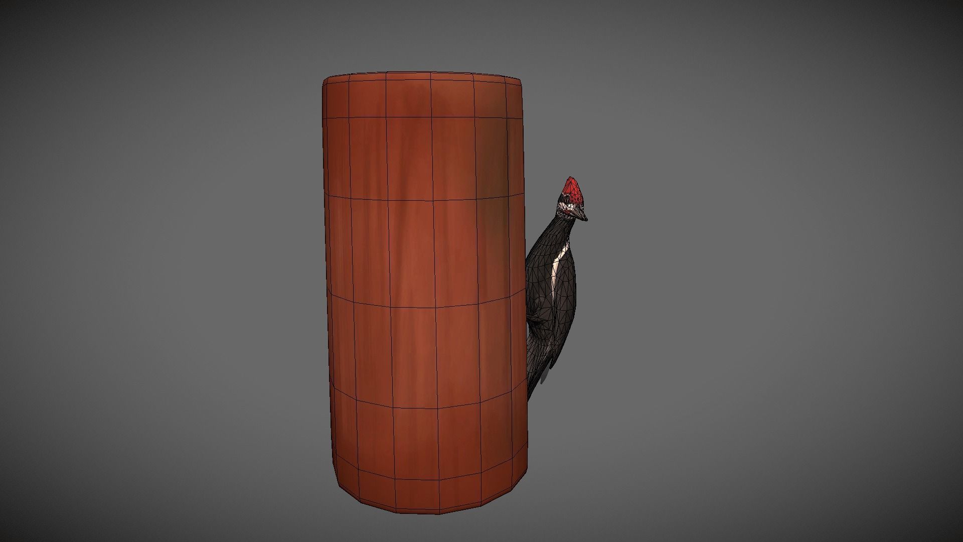 Low poly Woodpecker - Idle Animated Low-poly 3D model_6