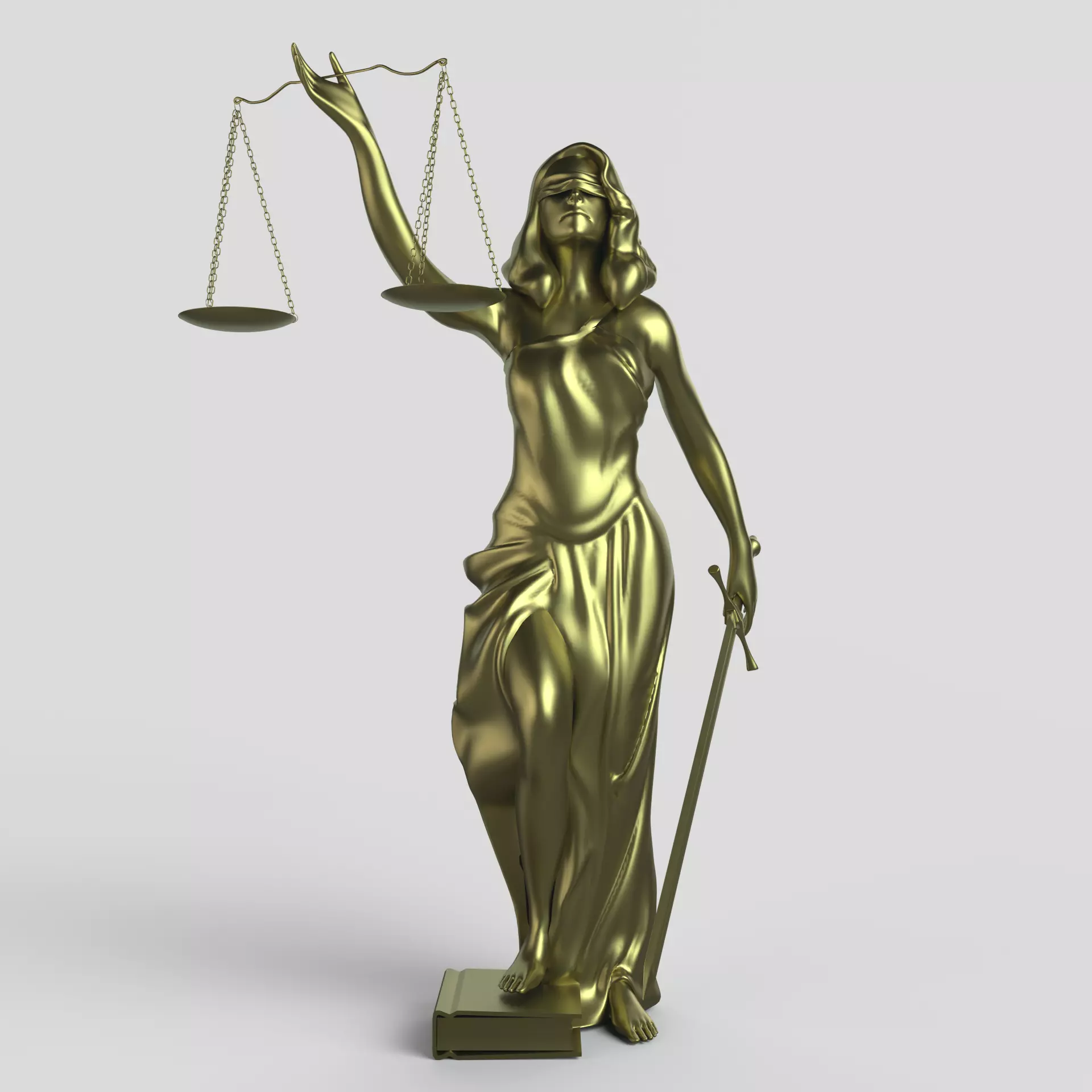 Themis statue of justice holding scales 3D print model_0