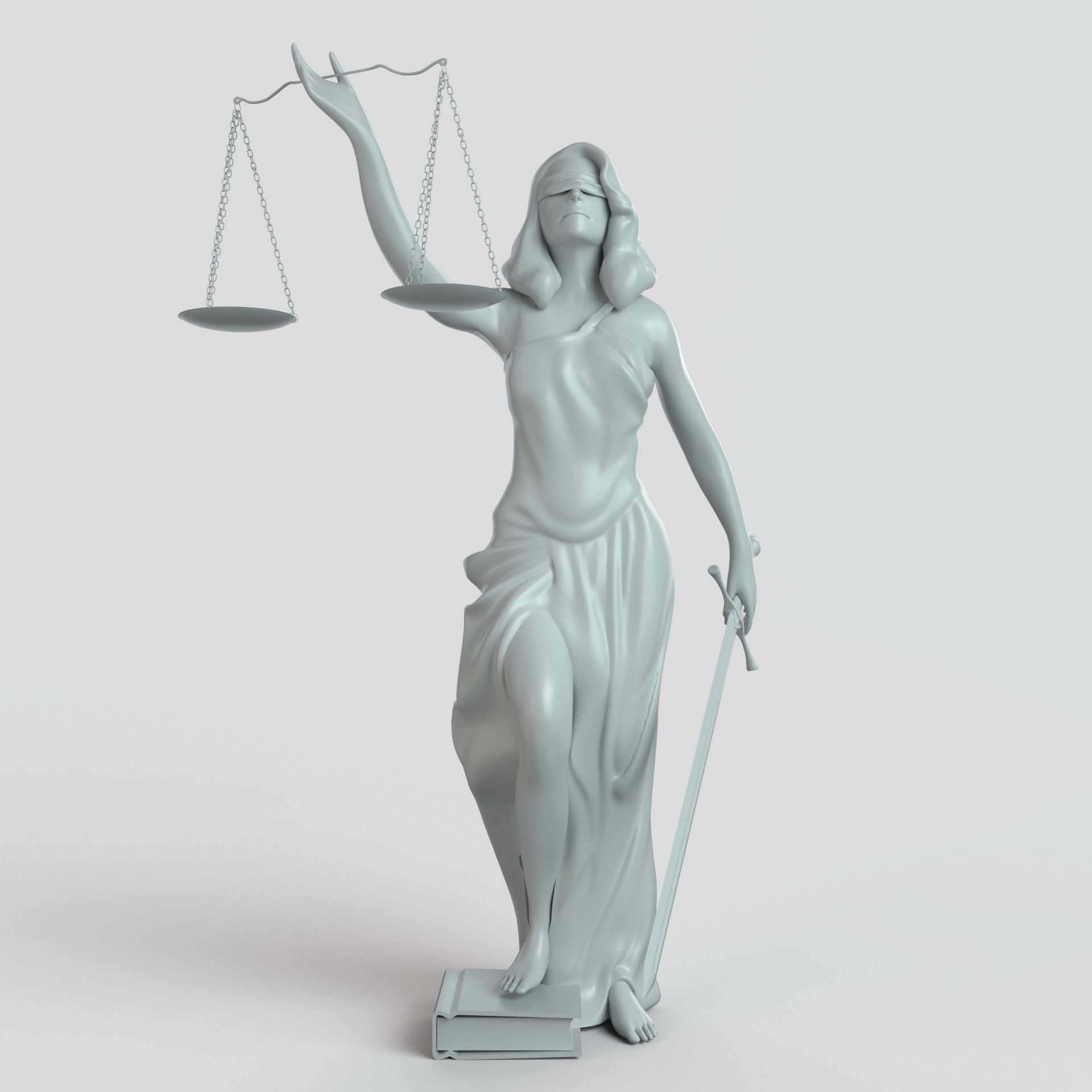 Themis statue of justice holding scales 3D print model_7