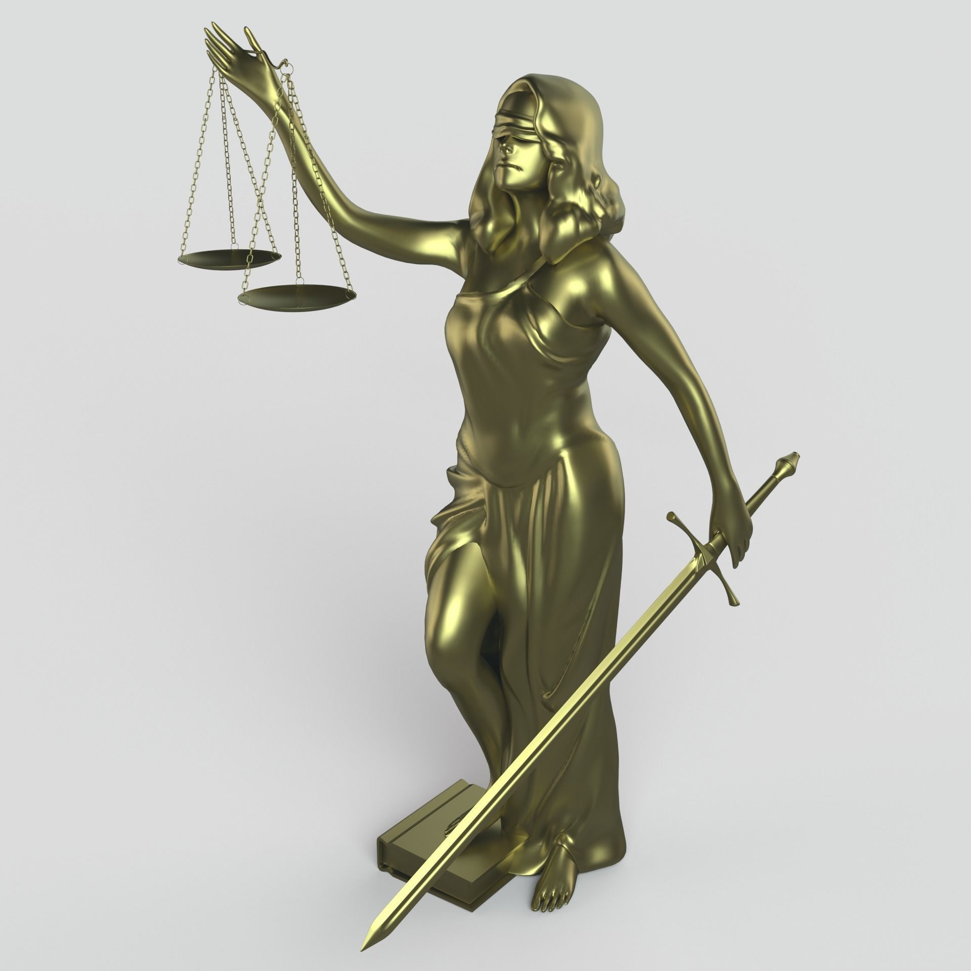 Themis statue of justice holding scales 3D print model_4