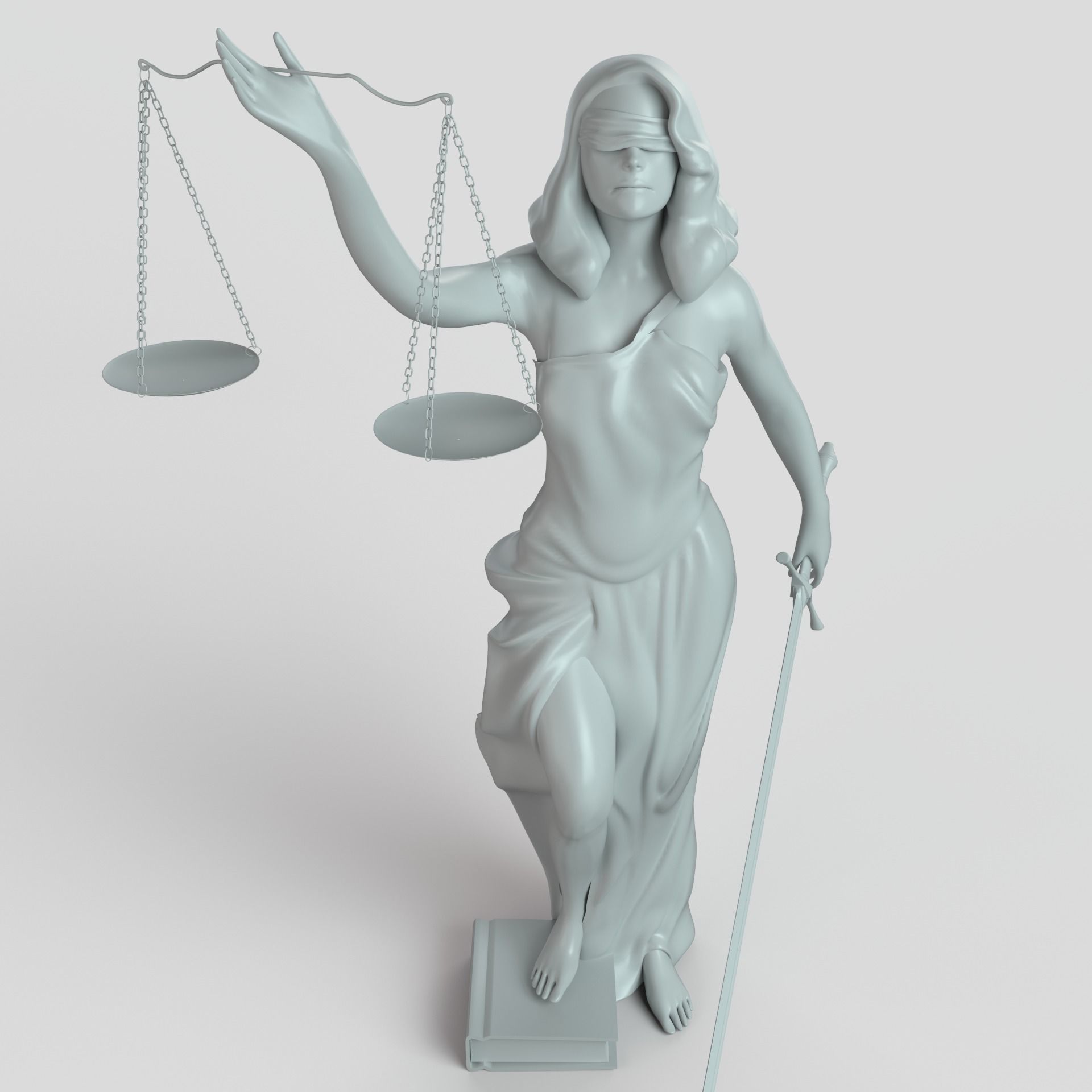 Themis statue of justice holding scales 3D print model_9