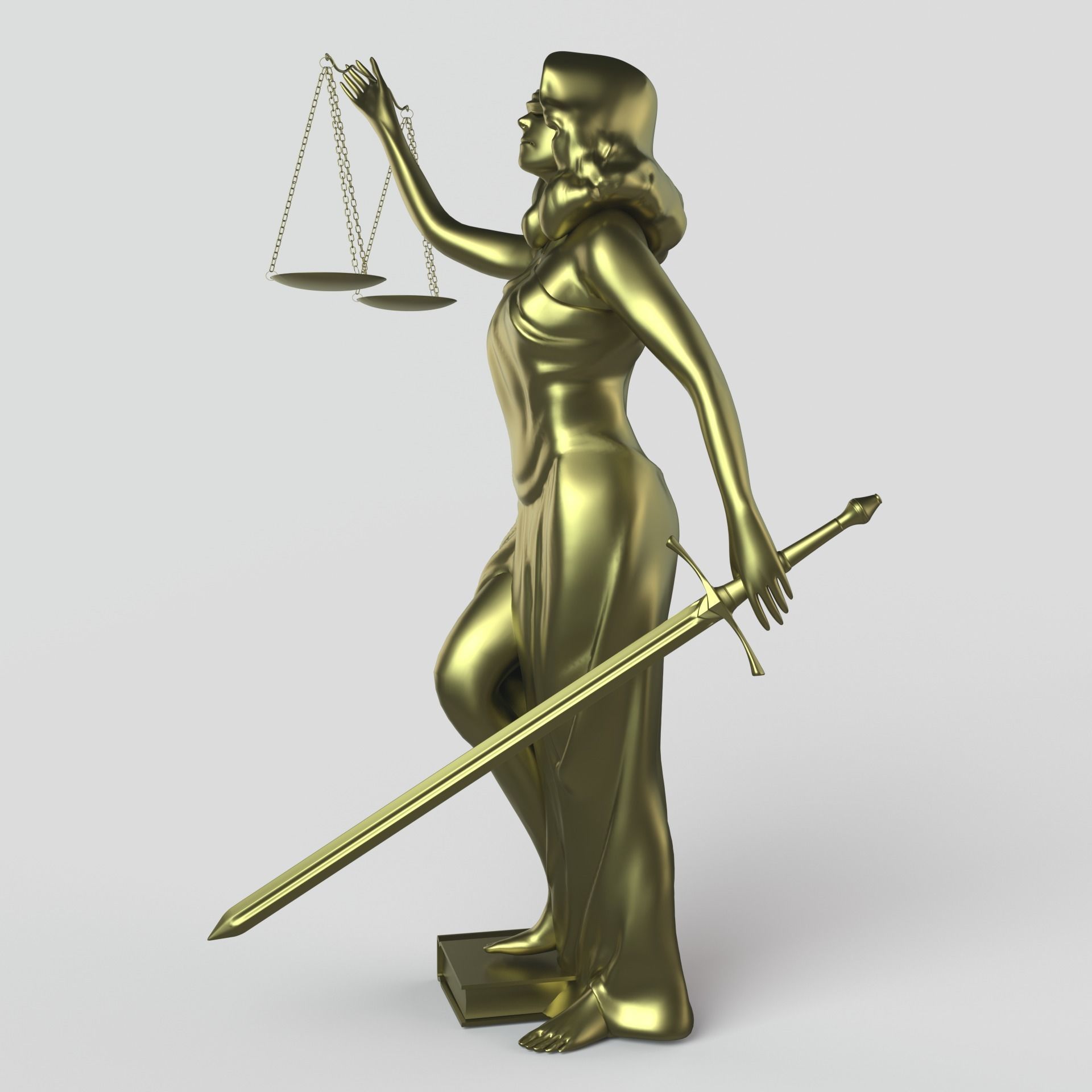 Themis statue of justice holding scales 3D print model_3