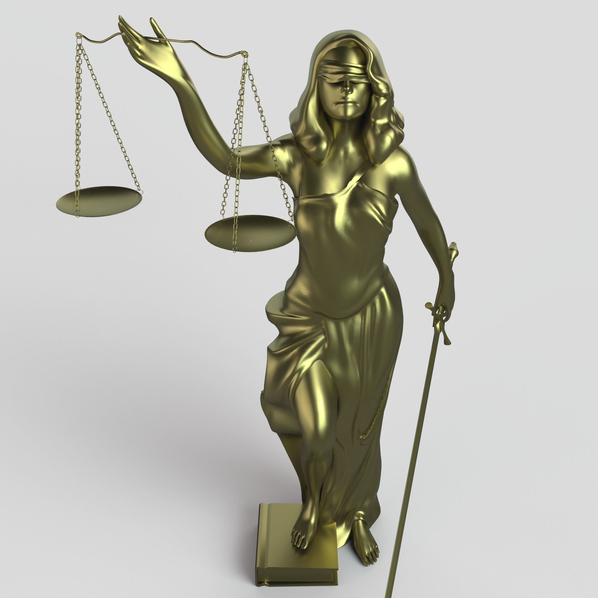 Themis statue of justice holding scales 3D print model_5