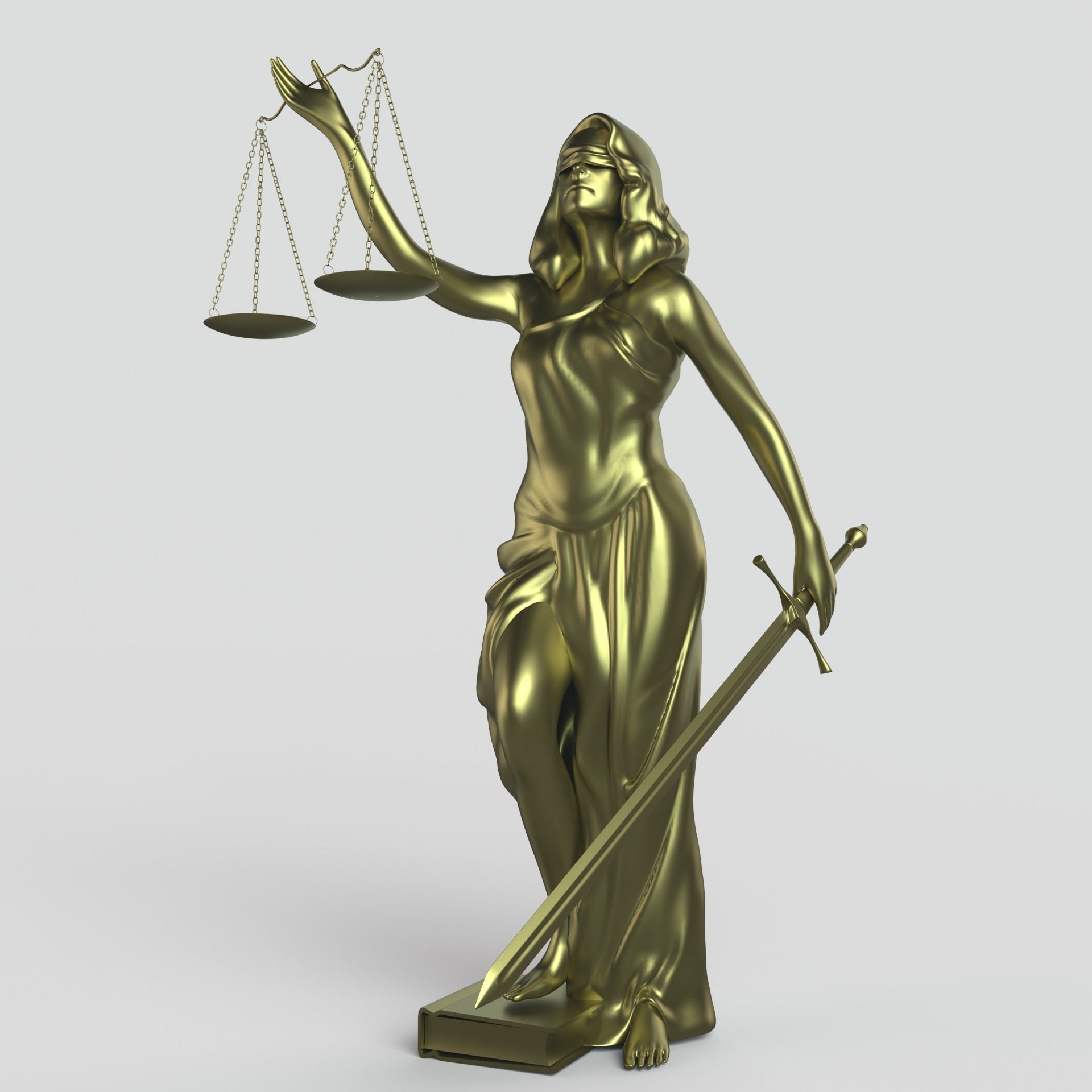 Themis statue of justice holding scales 3D print model_1