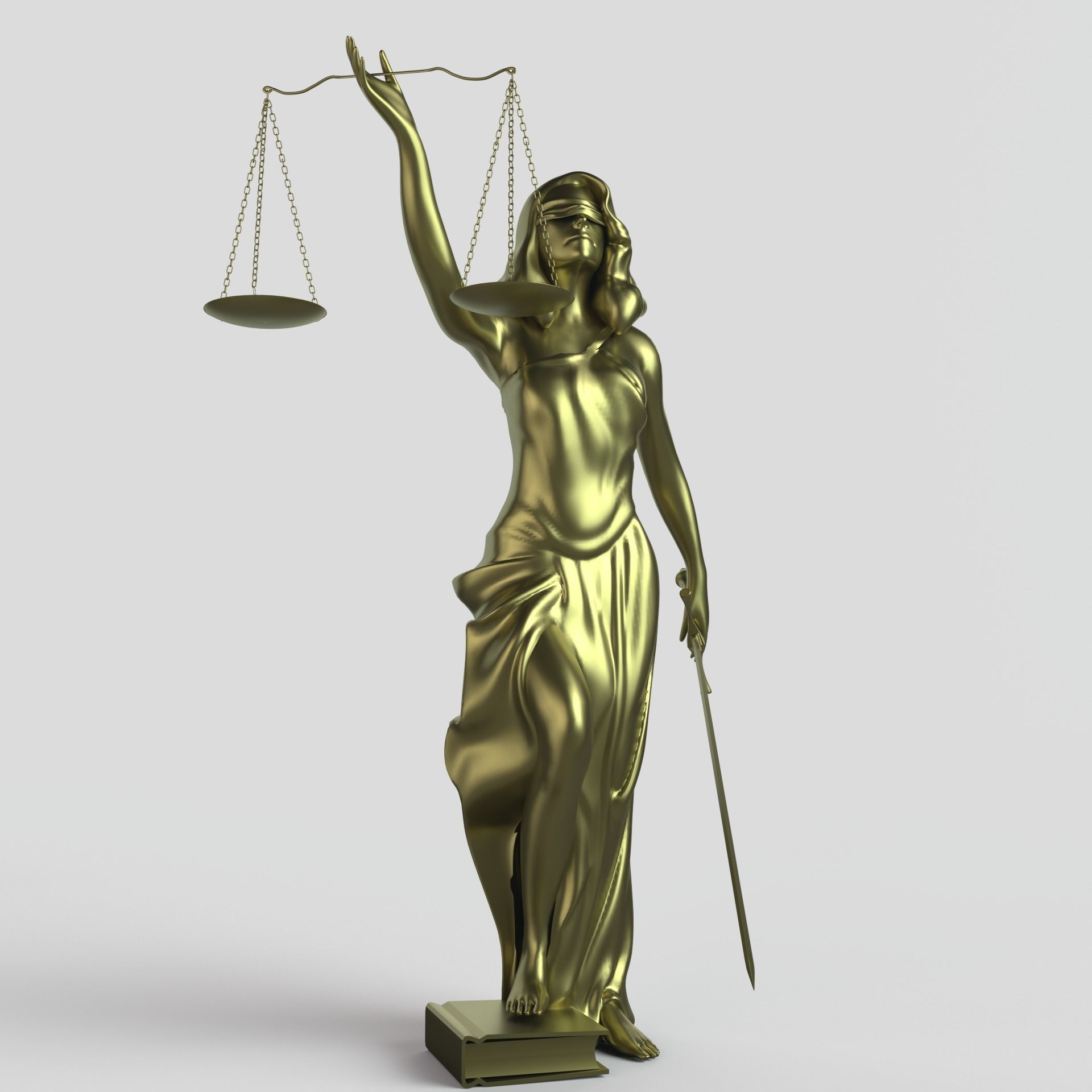Themis statue of justice holding scales 3D print model_2