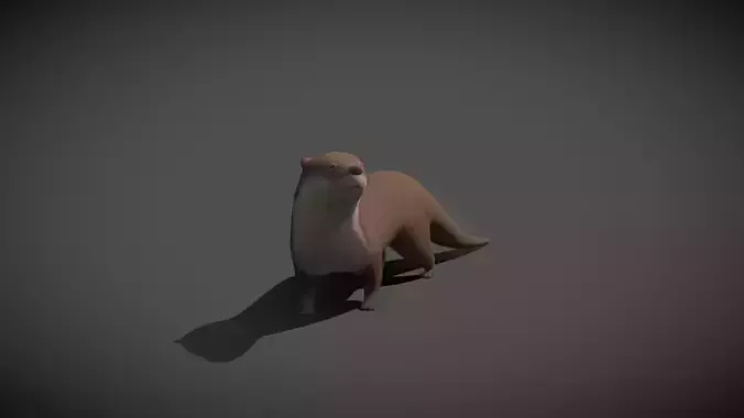 Low poly Otter - Idle Animated Low-poly 3D model