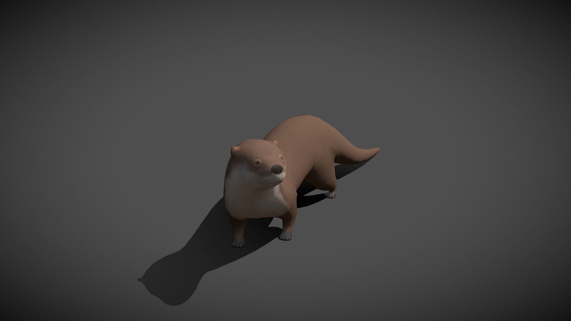 Low poly Otter - Idle Animated Low-poly 3D model_9