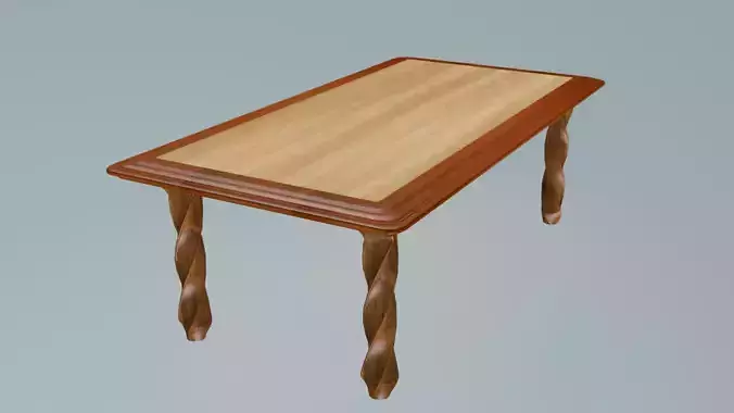 Spiral legs dining table