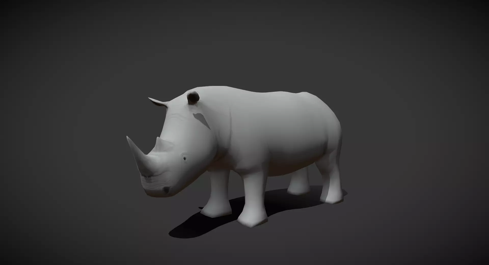 Low poly White Rhino - Idle Animated Low-poly 3D model