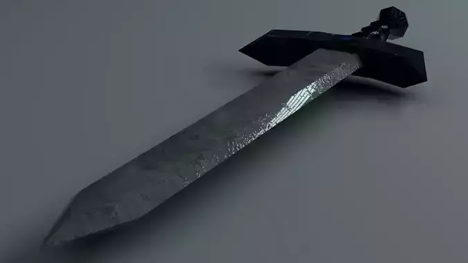 low-poly sword Free low-poly 3D model