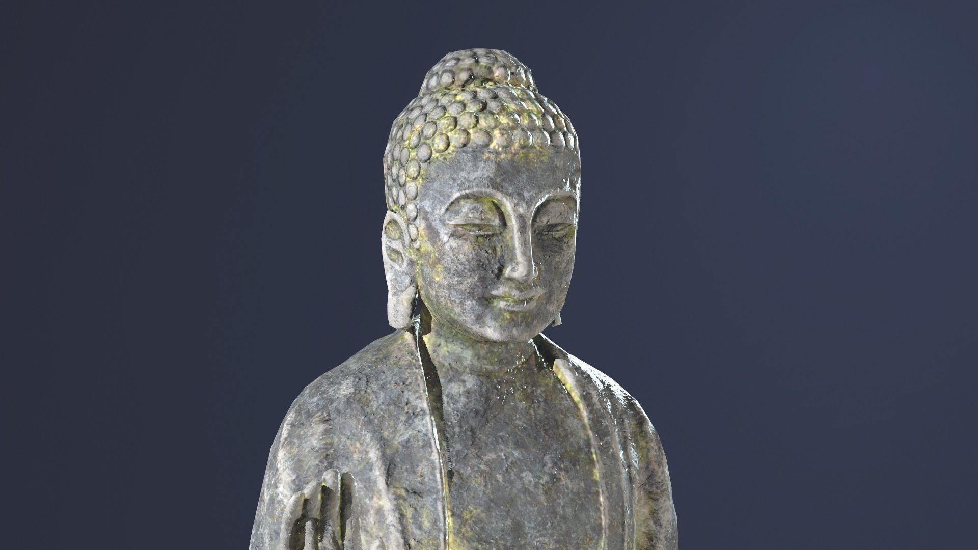 Buddha Statue Standing Low-poly 3D model_10