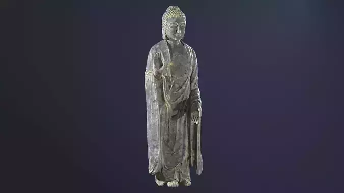 Buddha Statue Standing Low-poly 3D model