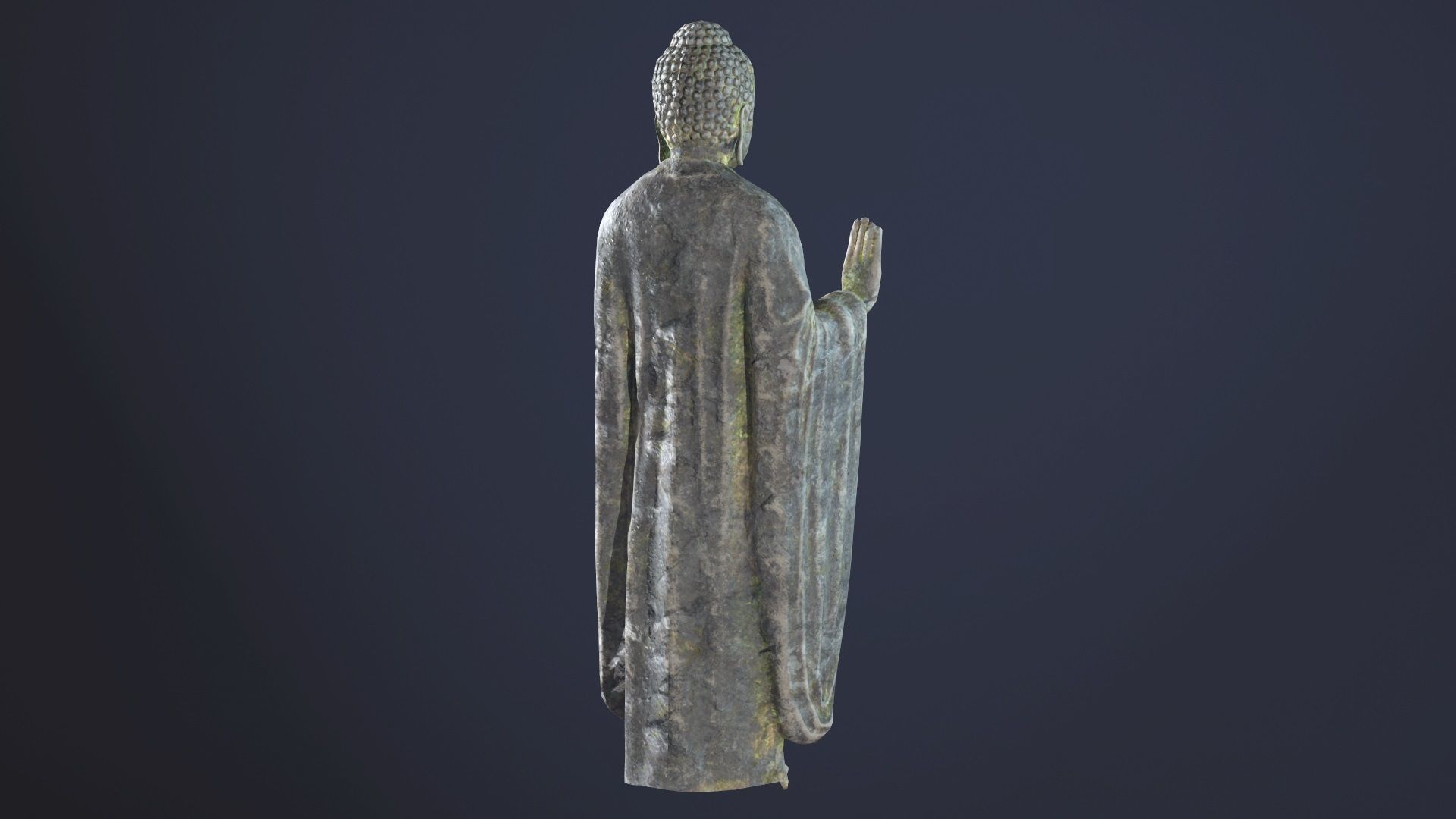 Buddha Statue Standing Low-poly 3D model_5