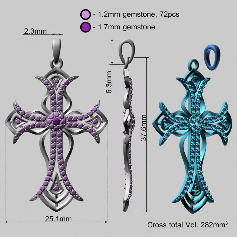 Rhoduim Golden Cross 3D print model_21