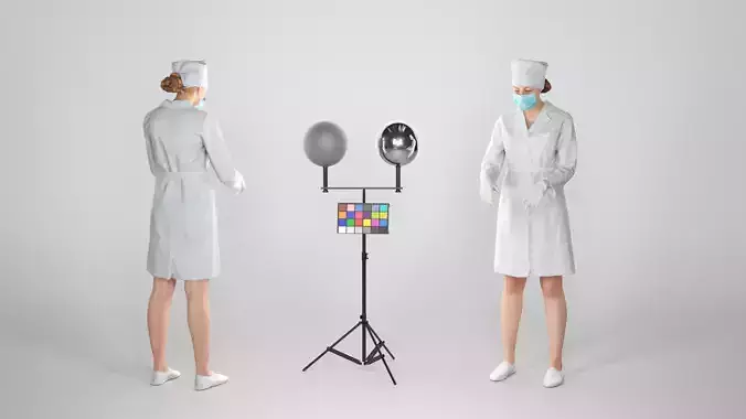 Surgical nurse ready for surgery 115 Low-poly 3D model
