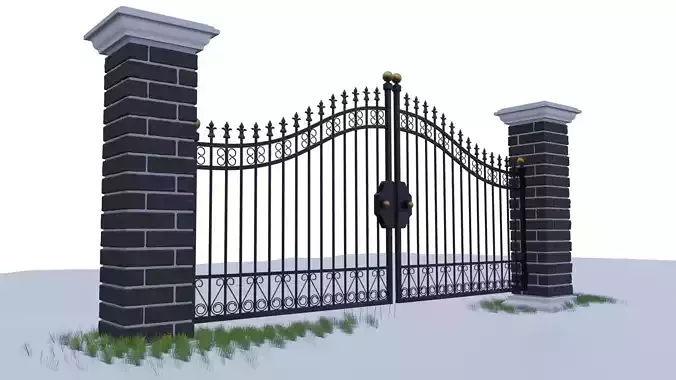 Gate iron wrought