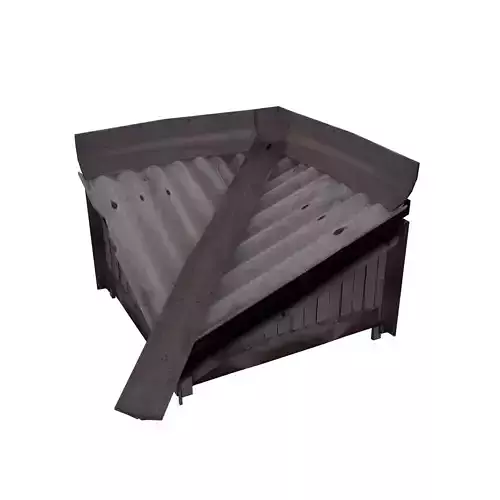 Balcony metais 01 86 Awning clay roof 09 Corner for Russia Low-poly 3D model