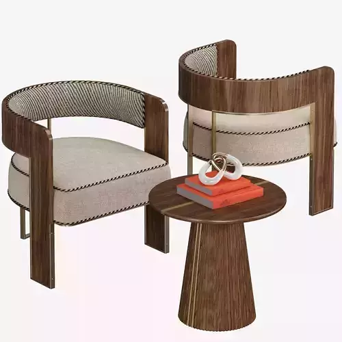 Caracole - Streamline Armchair- Henry Coffe table 3D model