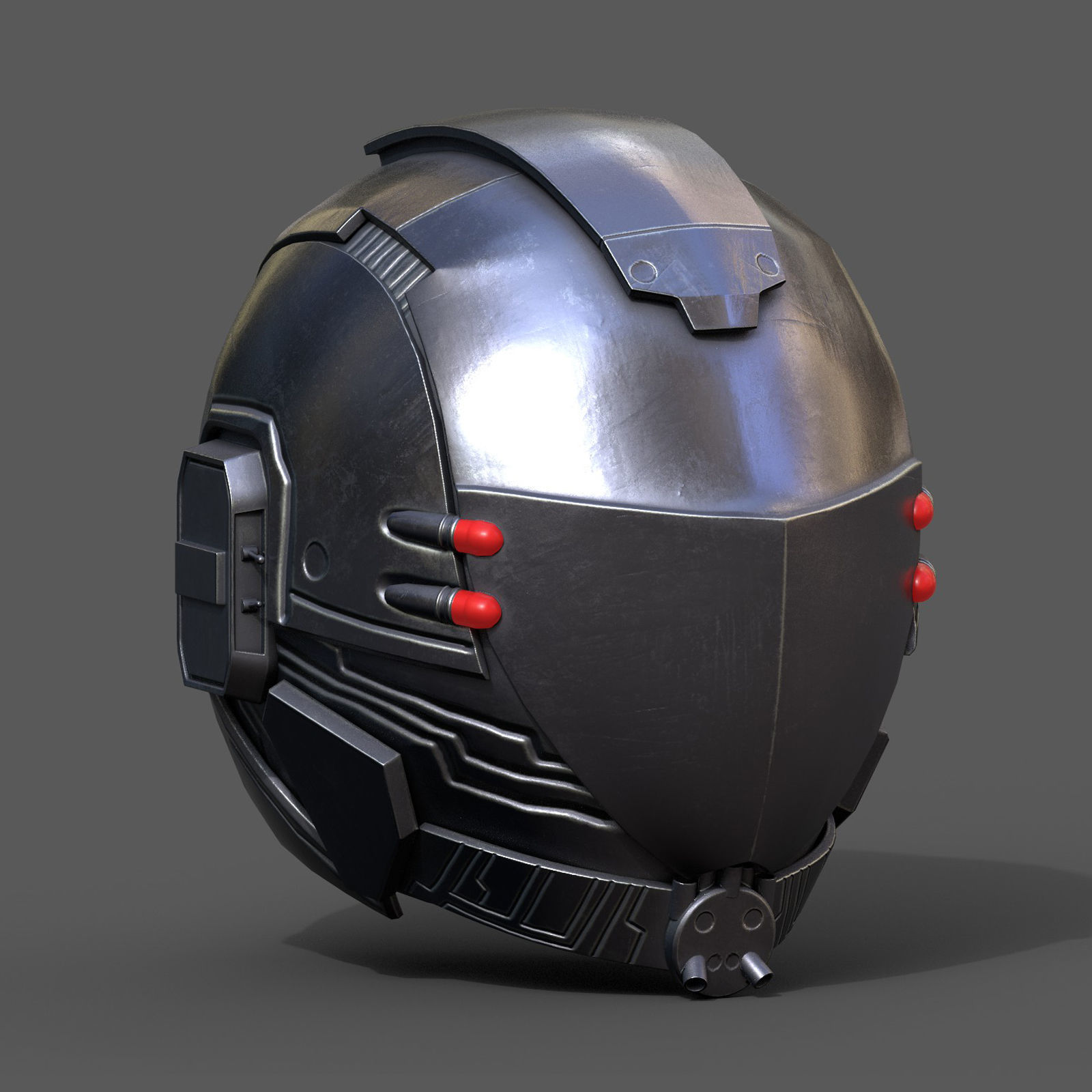 Helmet scifi military combat 3d model low poly human  space  Low-poly 3D model_2