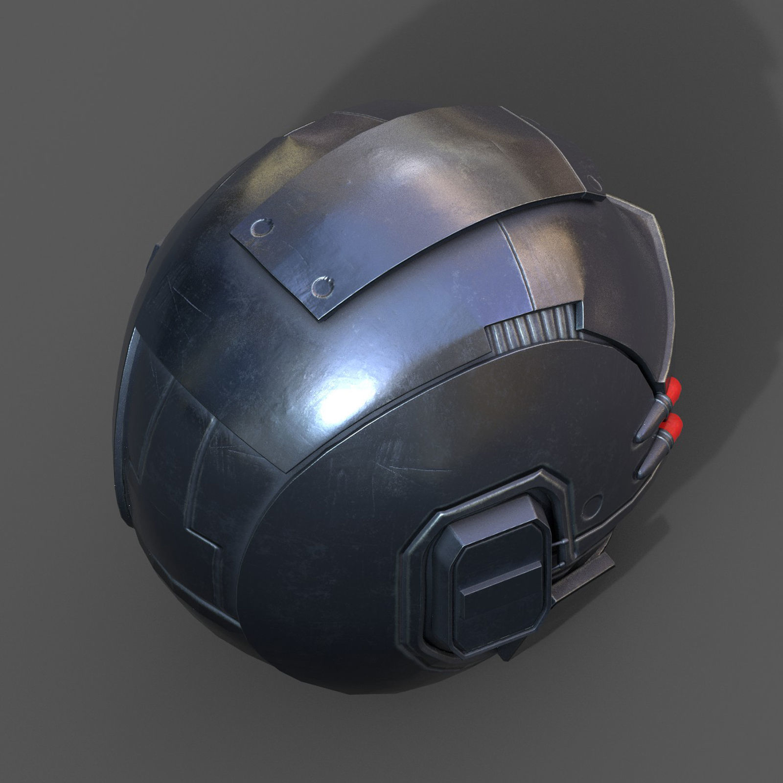 Helmet scifi military combat 3d model low poly human  space  Low-poly 3D model_5