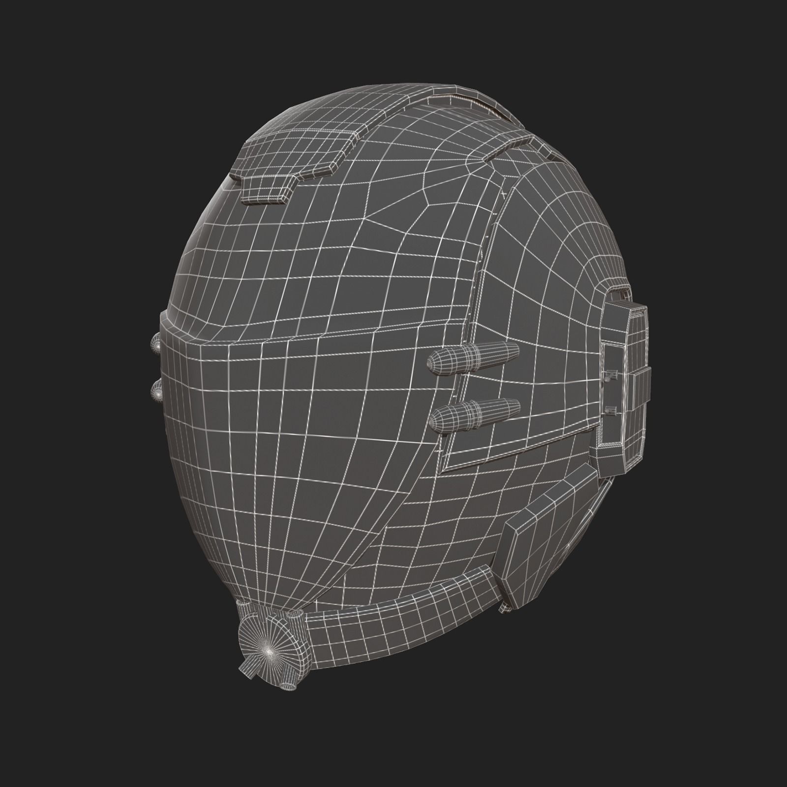 Helmet scifi military combat 3d model low poly human  space  Low-poly 3D model_10