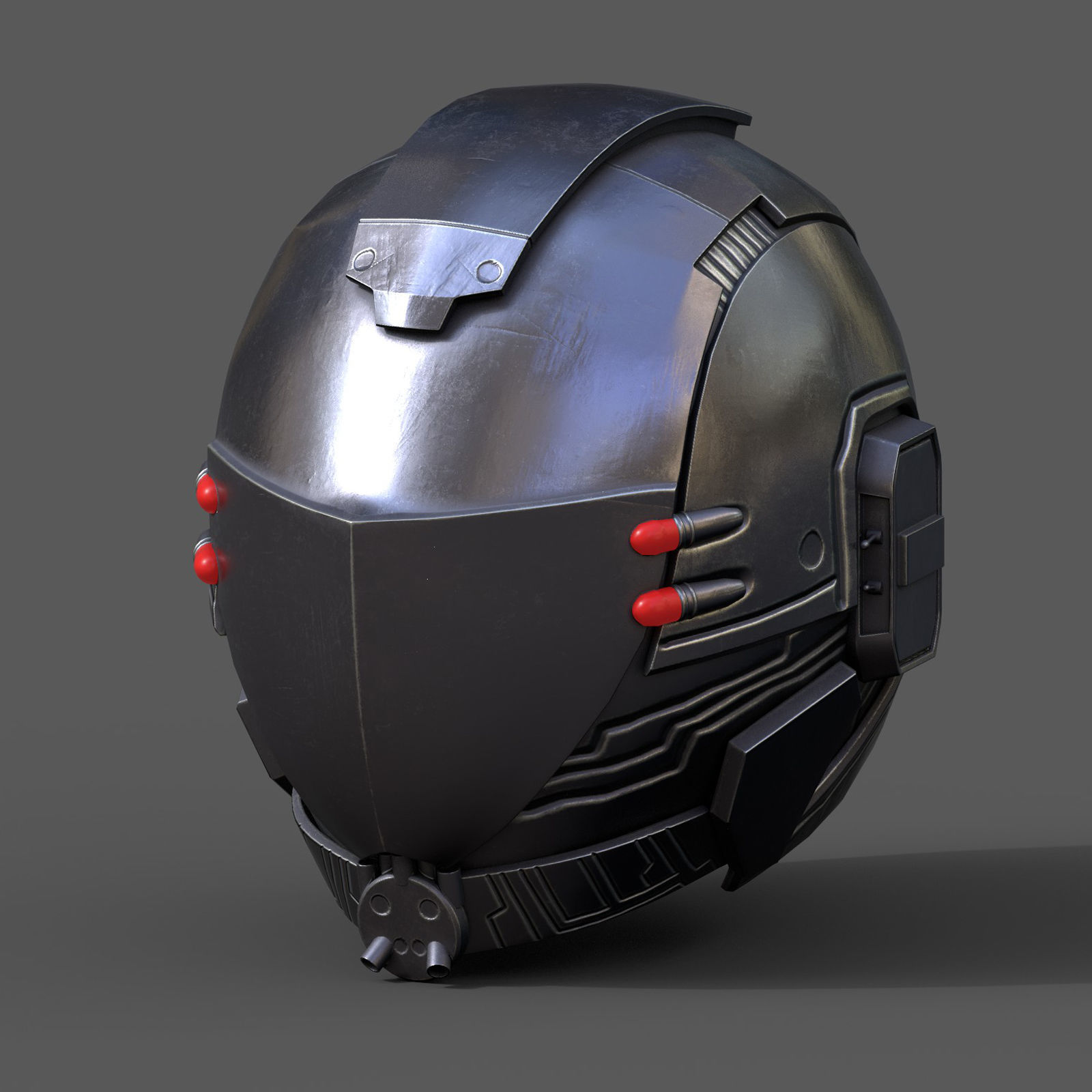 Helmet scifi military combat 3d model low poly human  space  Low-poly 3D model_3