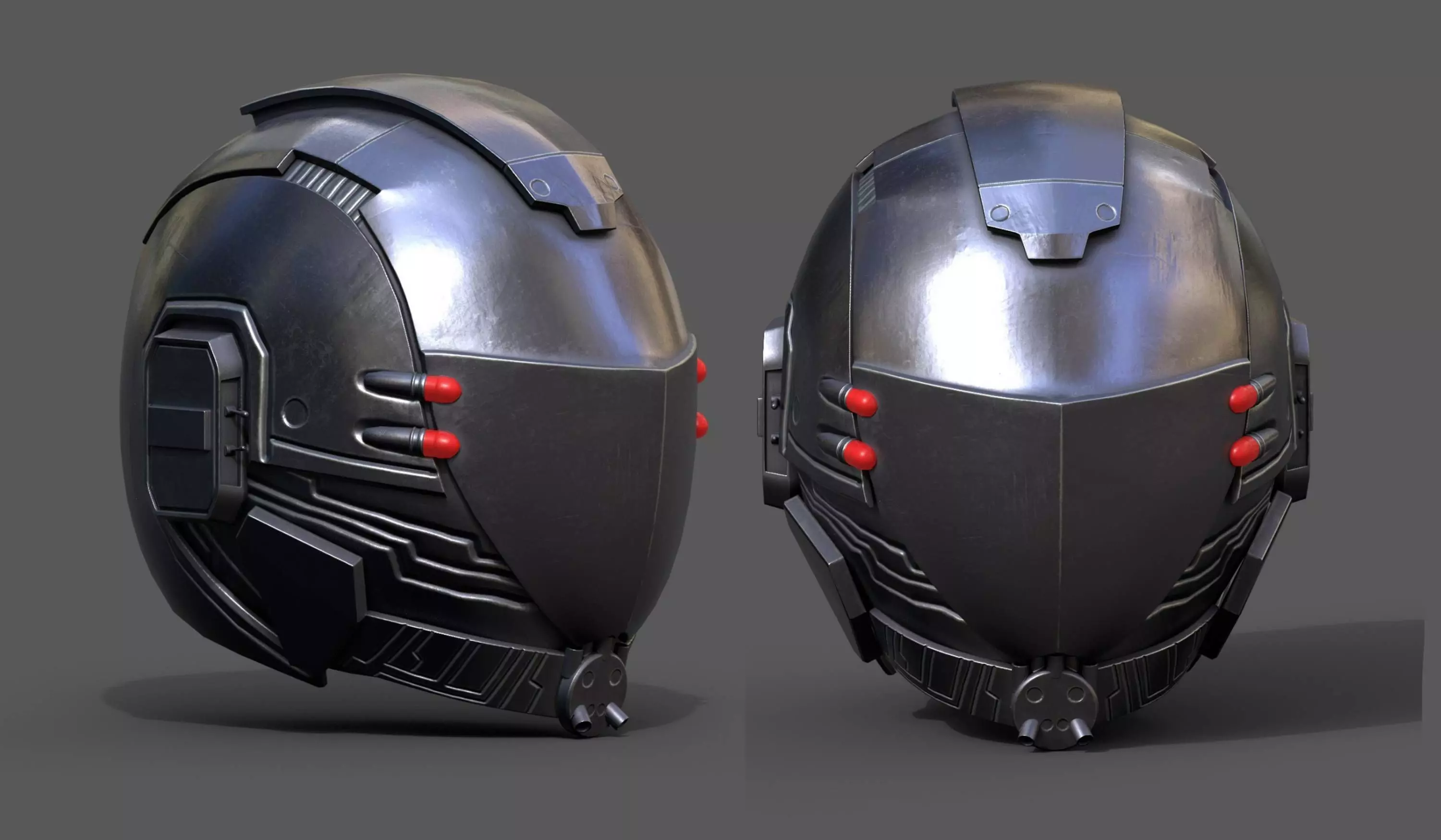 Helmet scifi military combat 3d model low poly human  space  Low-poly 3D model_0
