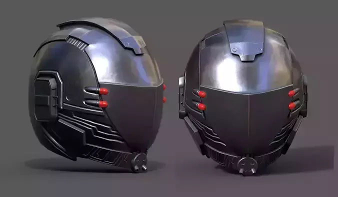 Helmet scifi military combat 3d model low poly human  space  Low-poly 3D model