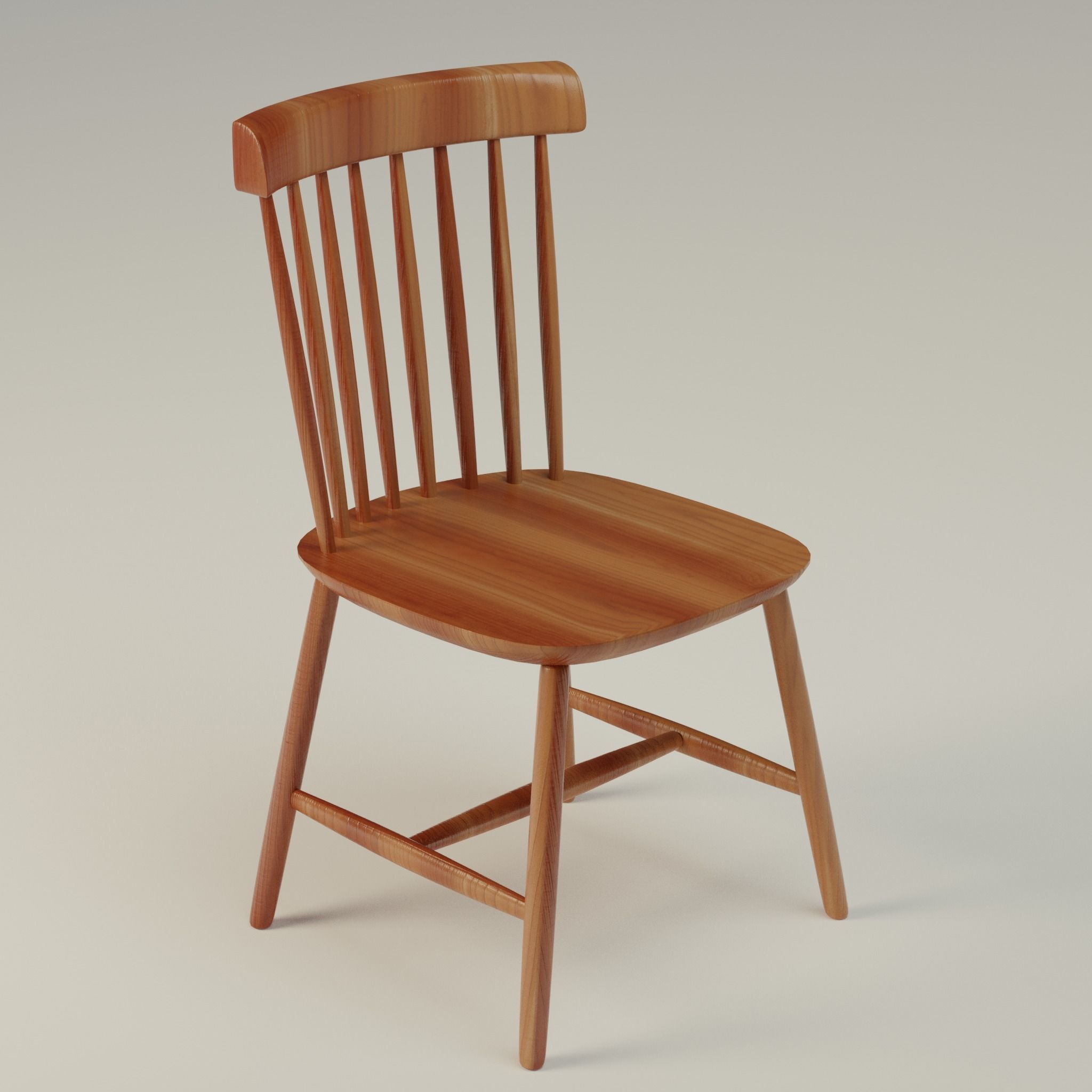 Low Poly Chair Collection with wooden legs Low-poly 3D model_9