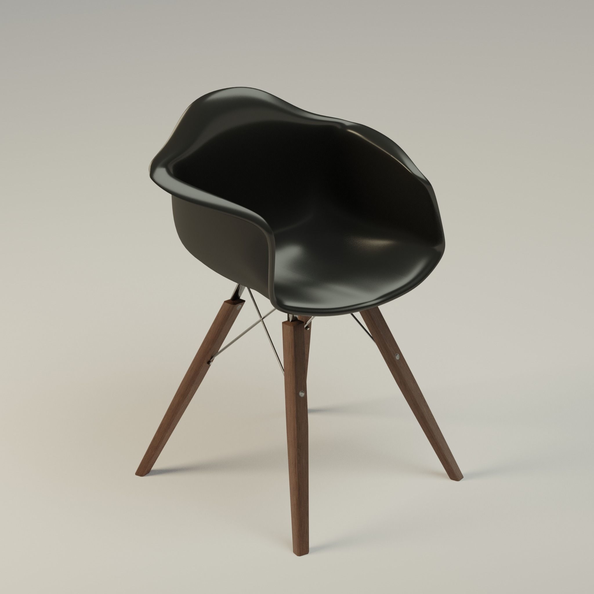 Low Poly Chair Collection with wooden legs Low-poly 3D model_2