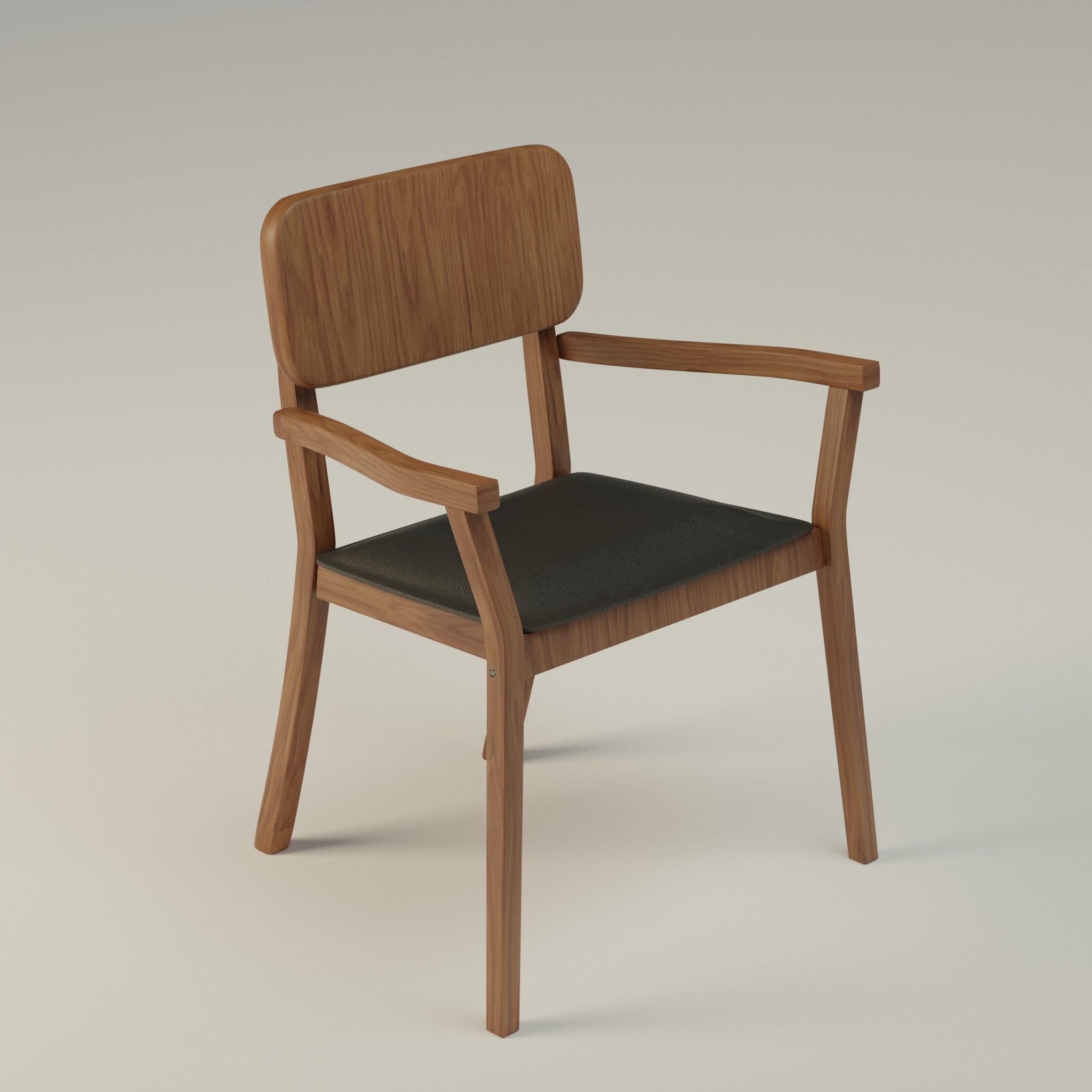 Low Poly Chair Collection with wooden legs Low-poly 3D model_1