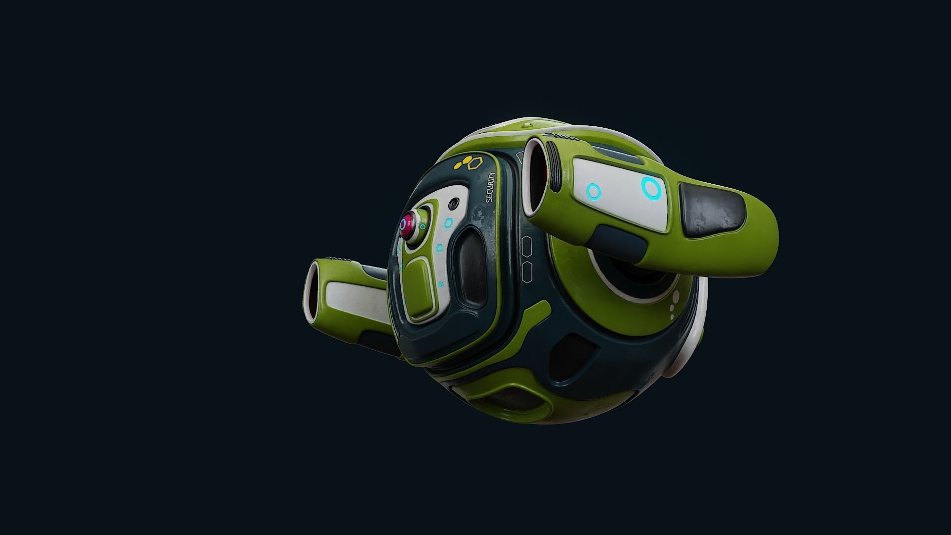 Sci fi security drone cinematic model 3D model_9