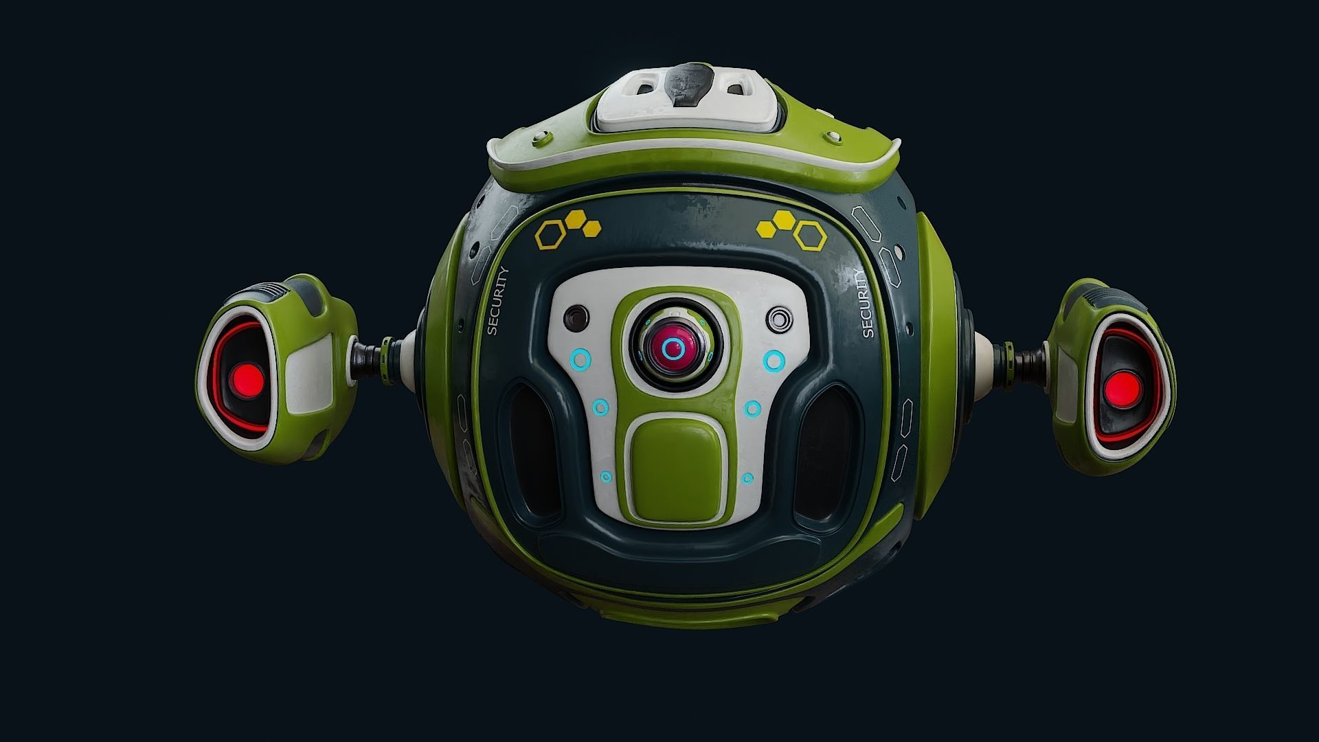 Sci fi security drone cinematic model 3D model_1