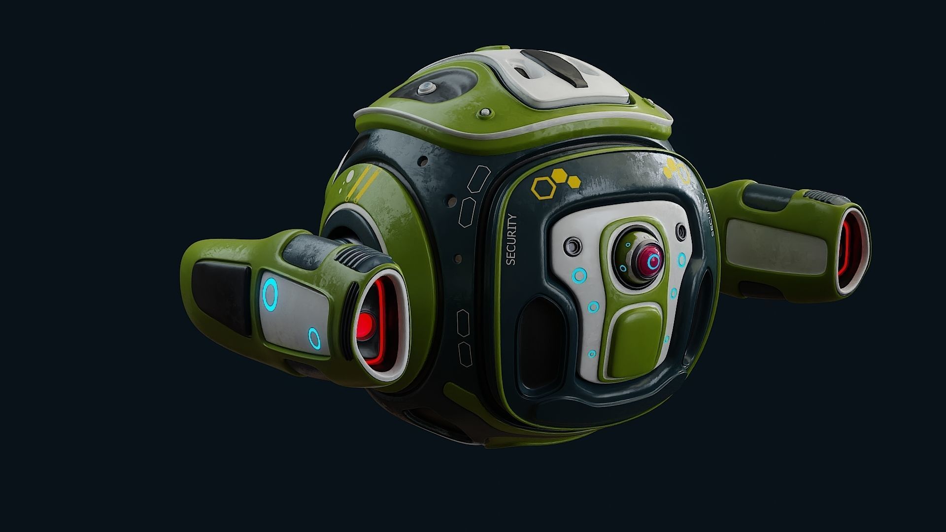 Sci fi security drone cinematic model 3D model_2