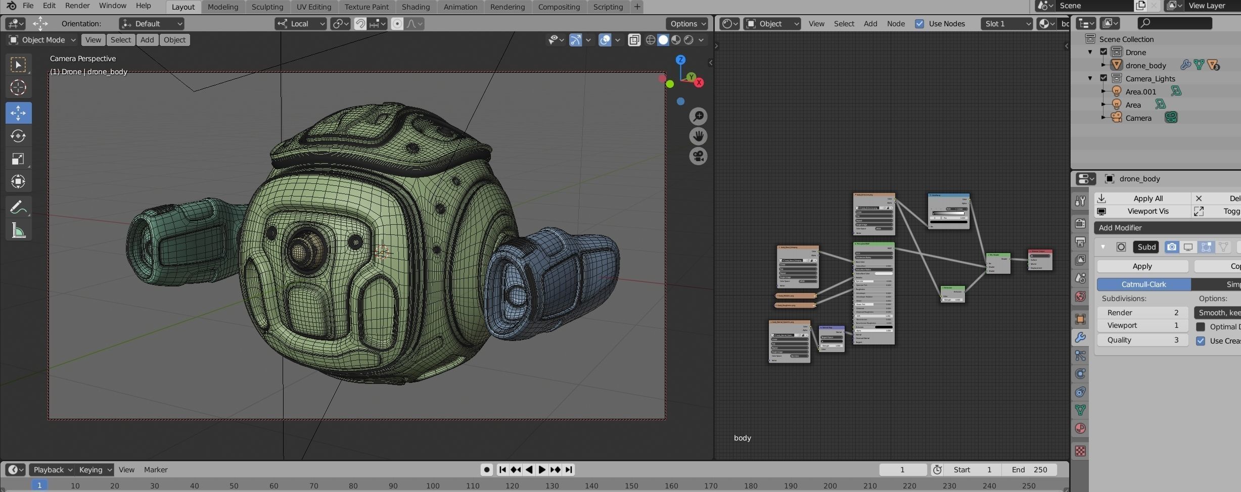 Sci fi security drone cinematic model 3D model_11