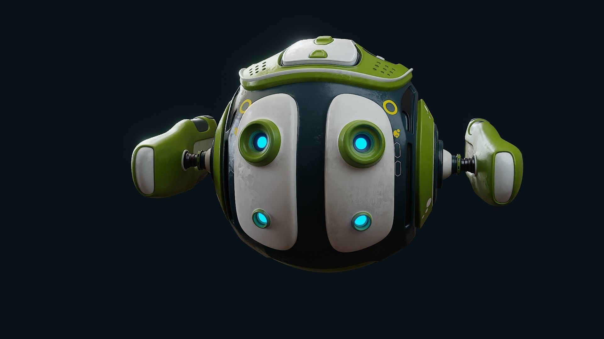 Sci fi security drone cinematic model 3D model_5