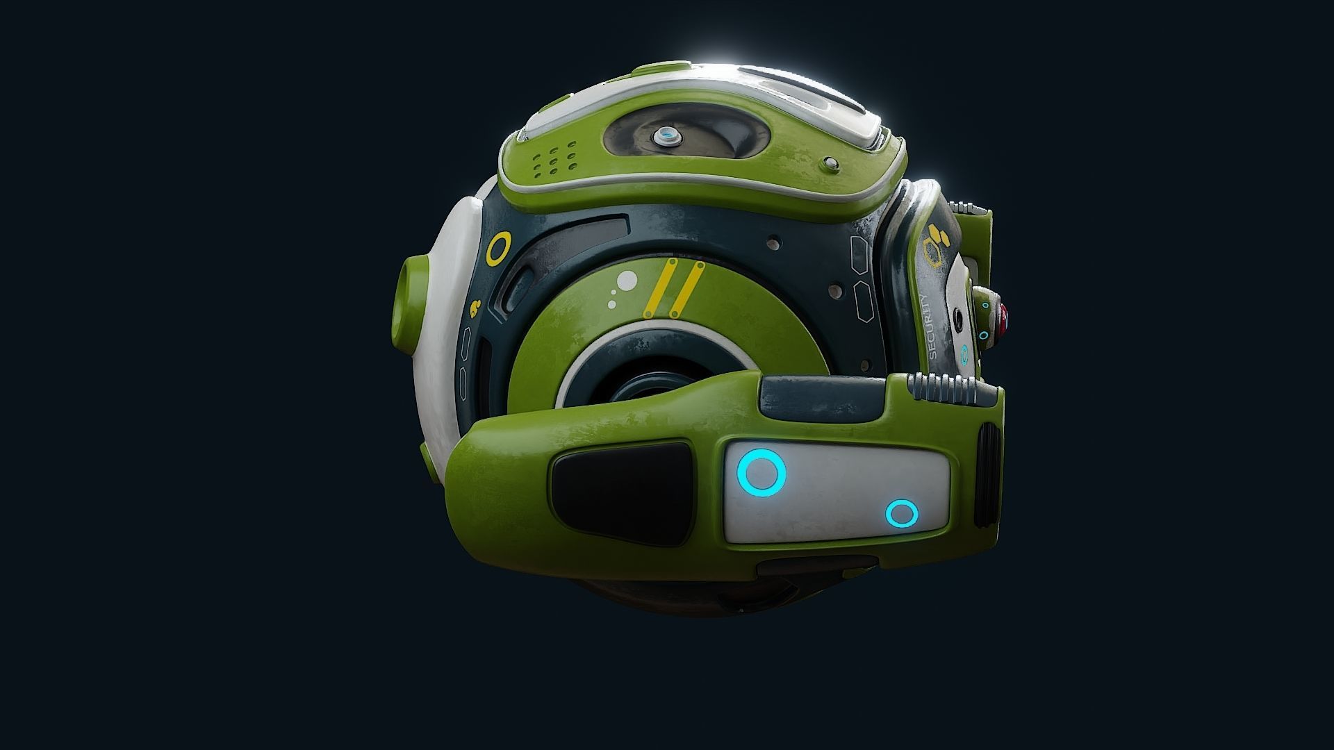 Sci fi security drone cinematic model 3D model_3