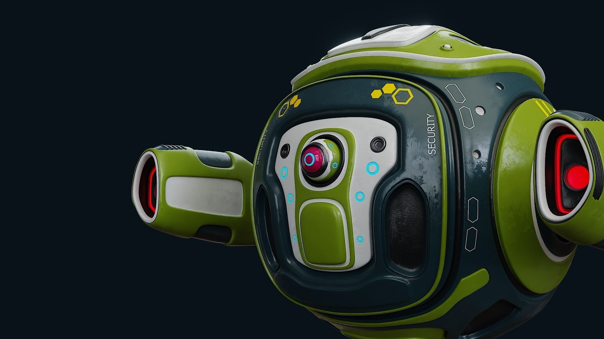 Sci fi security drone cinematic model 3D model_10