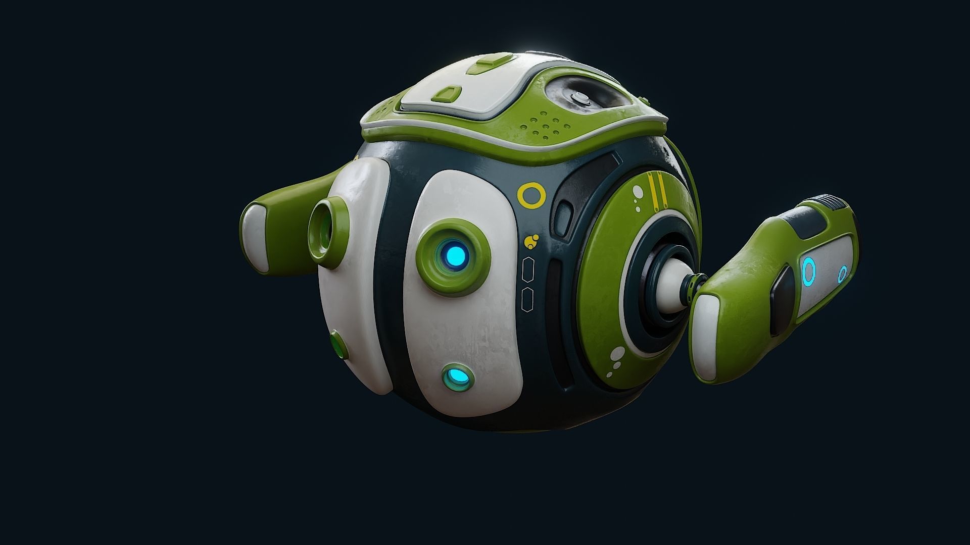 Sci fi security drone cinematic model 3D model_4